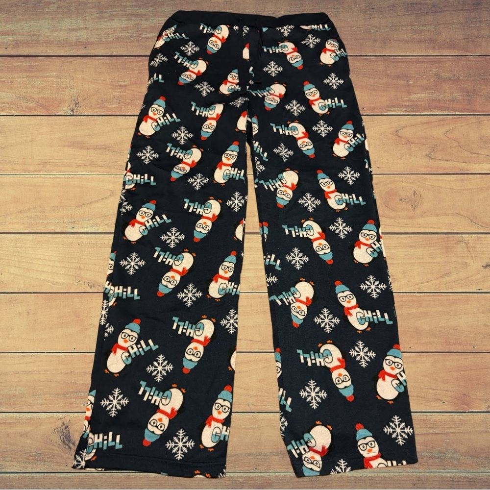 Cute Penguins Chill Out Funny Pajama Pants Christmas Holiday Gift Snowflake